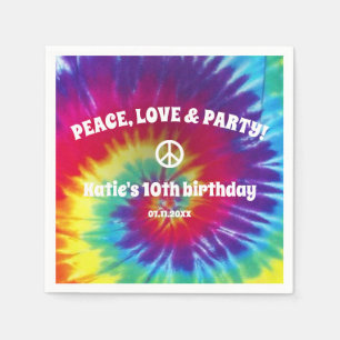 Groovy Tie Dye Hippie Party Napkin