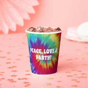 Groovy Tie Dye Hippie Party Paper Cups
