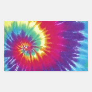 Groovy Tie Dye Hippie Style Rectangular Sticker