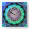 Groovy Time Aqua Green Purple Wall Clock