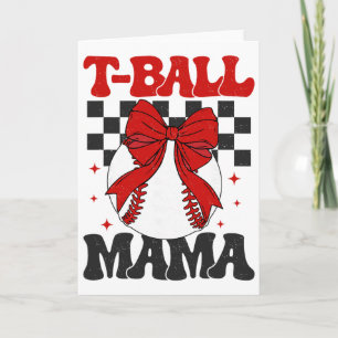 Groovy Tll Mom Softll T-ll Mama Checkered Mothers Card