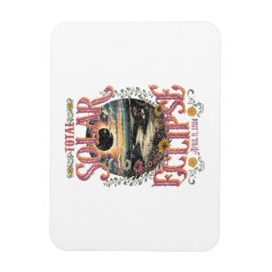 Groovy Total Solar Eclipse April 8 2024 Astronomy Magnet