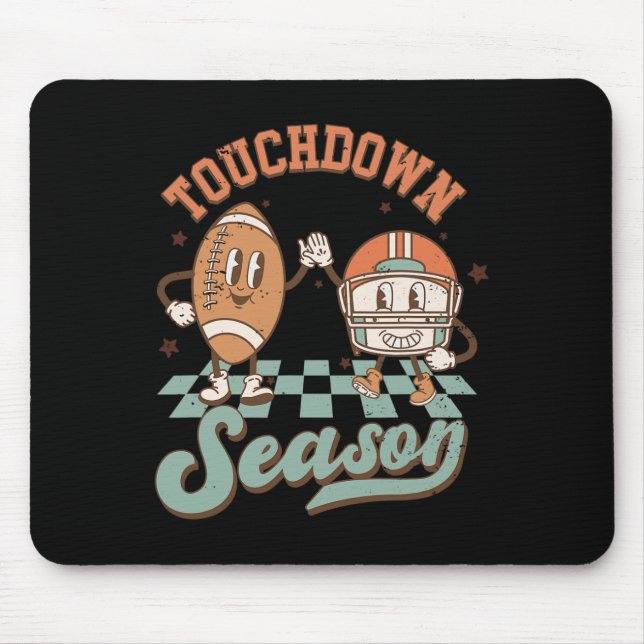 Groovy Touchdown Season Football Lightning Bolt Ga Mouse Pad (Front)