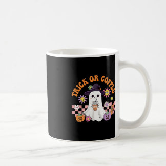 Groovy Trick Or Coffee Floral Ghost Halloween Spoo Mug