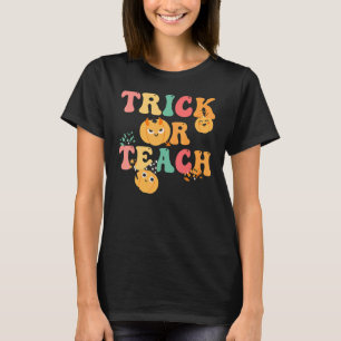 Groovy Trick Or Teach Ghost Teacher Halloween Cost T-Shirt