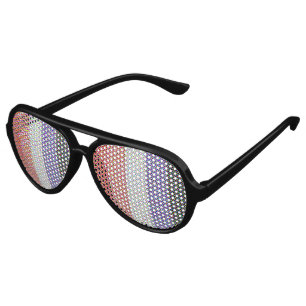 Groovy Trippy Abstract Cupioromantic Pride Flag Aviator Sunglasses