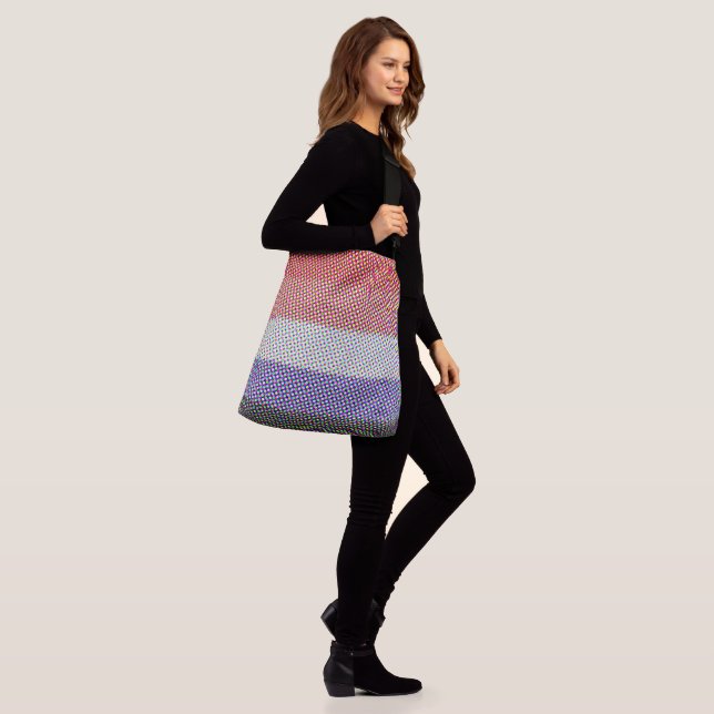Groovy Trippy Abstract Cupioromantic Pride Flag Crossbody Bag (On Model)