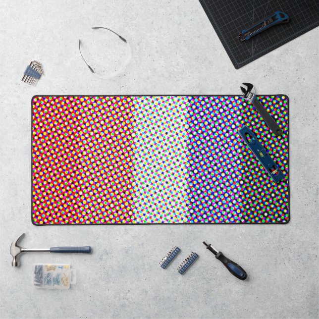 Groovy Trippy Abstract Cupioromantic Pride Flag Desk Mat (Workstation)