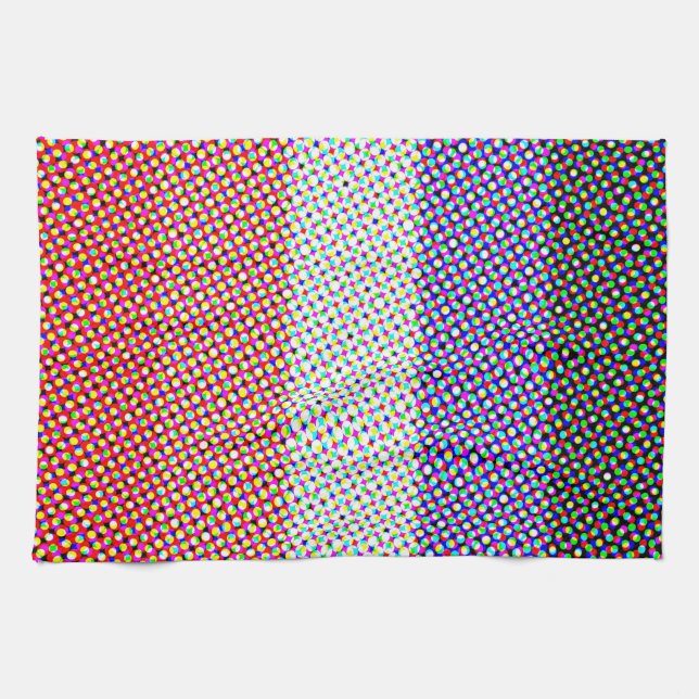 Groovy Trippy Abstract Cupioromantic Pride Flag Tea Towel (Horizontal)
