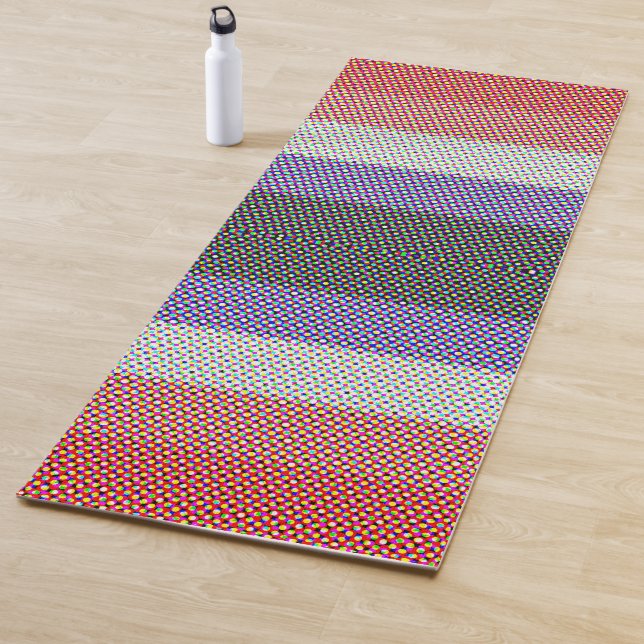 Groovy Trippy Abstract Cupioromantic Pride Flag Yoga Mat (In Situ)