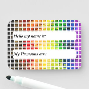 Groovy Trippy Abstract Graffiti Agender Pride Flag Name Tag