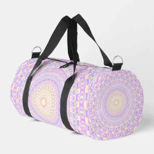 Groovy Trippy Boho Hippie Colourful Pastel Mandala Duffle Bag