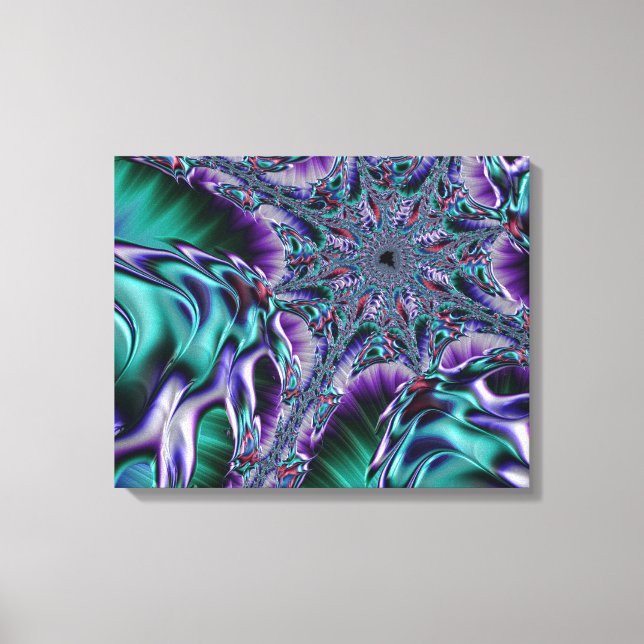 Groovy Trippy Funky Psychedelic Fractal Art Canvas Print (Front)