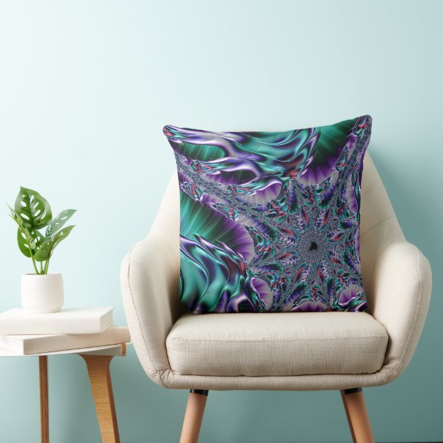 Groovy Trippy Funky Psychedelic Fractal Art Cushion (Chair)