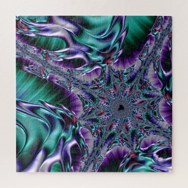 Groovy Trippy Funky Psychedelic Fractal Art Jigsaw Puzzle (Vertical)