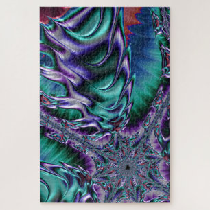 Groovy Trippy Funky Psychedelic Fractal Art Jigsaw Puzzle