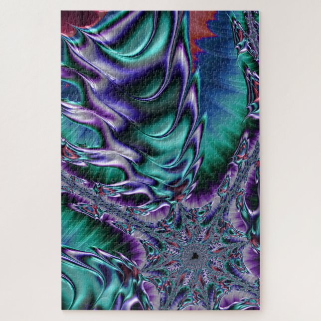 Groovy Trippy Funky Psychedelic Fractal Art Jigsaw Puzzle (Vertical)