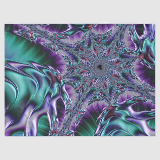 Groovy Trippy Funky Psychedelic Fractal Art Tissue Paper (Front)