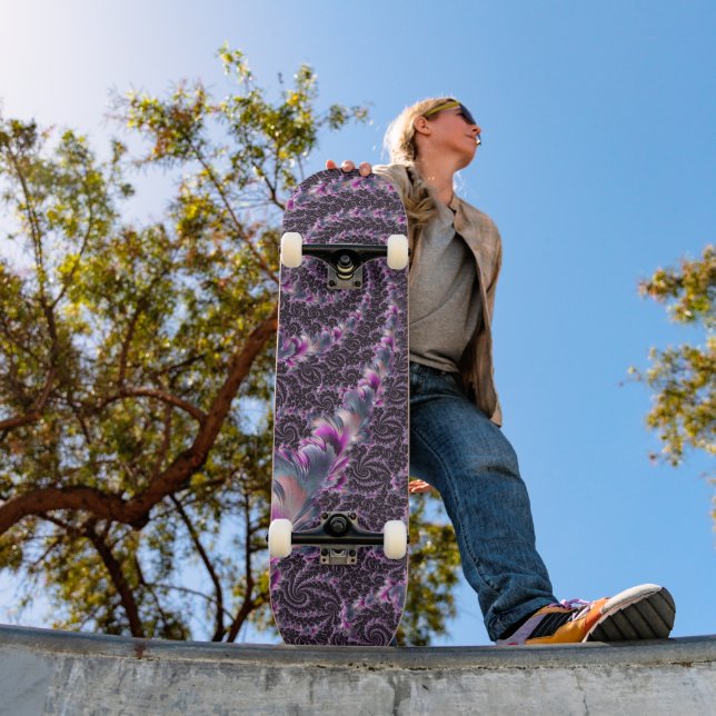 Groovy Trippy Funky Psychedelic Spiral Fractal Art Skateboard (Outdoor 1)
