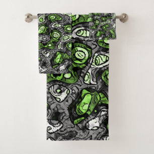 Groovy Trippy Grungy Funky Abstract Agender Pride Bath Towel Set