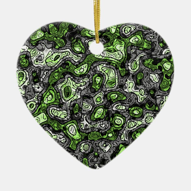Groovy Trippy Grungy Funky Abstract Agender Pride Ceramic Tree Decoration (Front)
