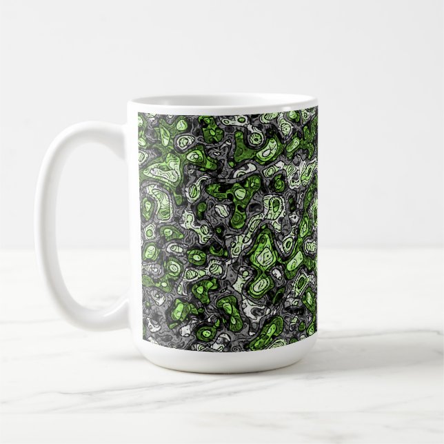 Groovy Trippy Grungy Funky Abstract Agender Pride Coffee Mug (Left)