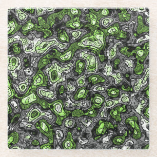 Groovy Trippy Grungy Funky Abstract Agender Pride Glass Coaster