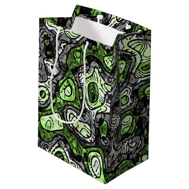 Groovy Trippy Grungy Funky Abstract Agender Pride Medium Gift Bag (Back Angled)