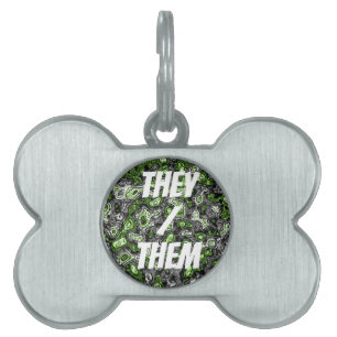 Groovy Trippy Grungy Funky Abstract Agender Pride Pet ID Tag