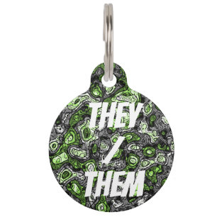 Groovy Trippy Grungy Funky Abstract Agender Pride Pet Tag