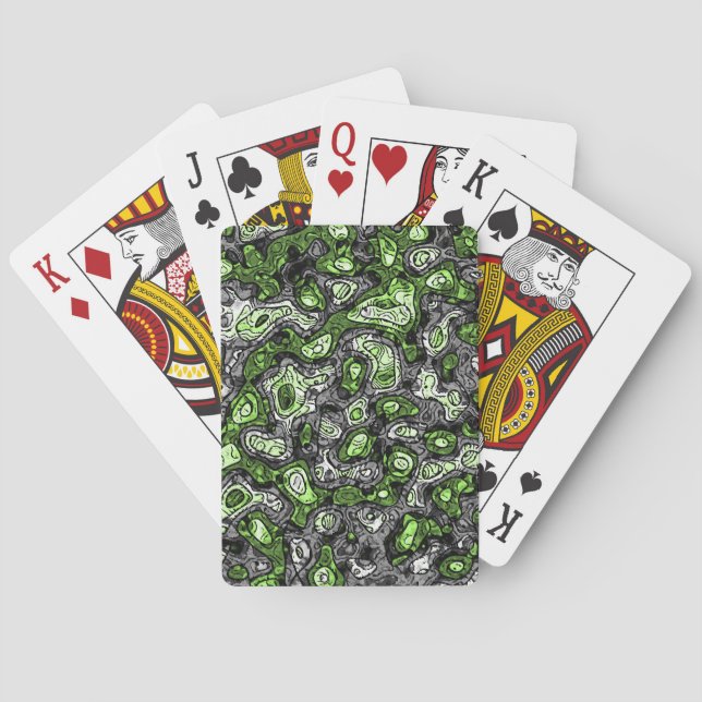 Groovy Trippy Grungy Funky Abstract Agender Pride Playing Cards (Back)