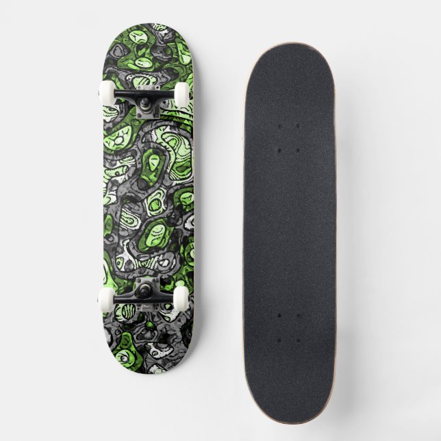 Groovy Trippy Grungy Funky Abstract Agender Pride Skateboard (Front)