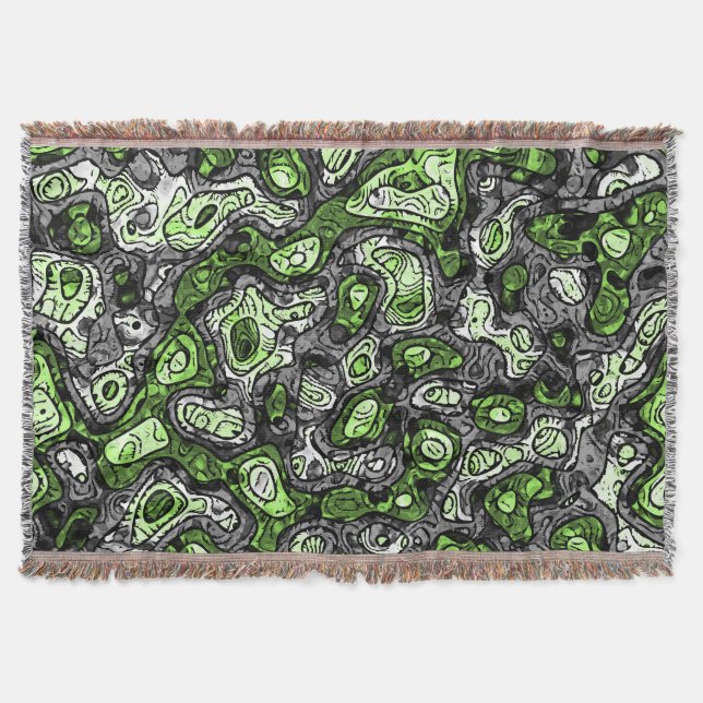 Groovy Trippy Grungy Funky Abstract Agender Pride Throw Blanket (Front)