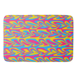Groovy Trippy Squiggly Quirky Pansexual Pride Bath Mat