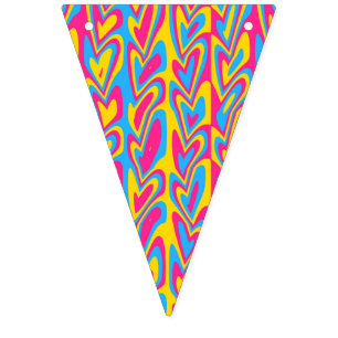 Groovy Trippy Squiggly Quirky Pansexual Pride  Bunting