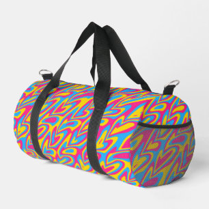 Groovy Trippy Squiggly Quirky Pansexual Pride Duffle Bag