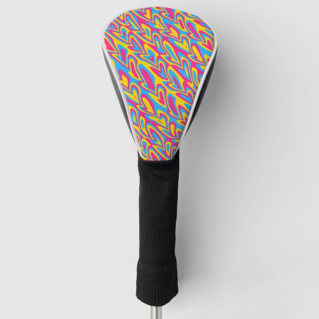 Groovy Trippy Squiggly Quirky Pansexual Pride  Golf Head Cover (Front)