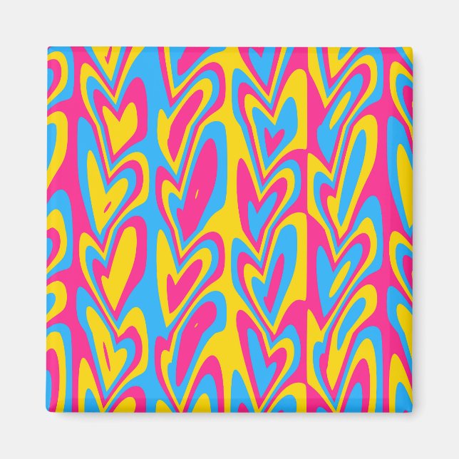 Groovy Trippy Squiggly Quirky Pansexual Pride  Magnet (Front)