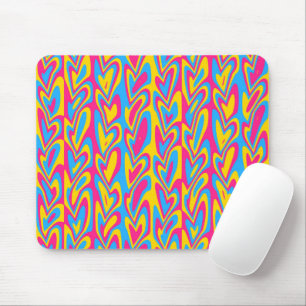 Groovy Trippy Squiggly Quirky Pansexual Pride Mouse Pad