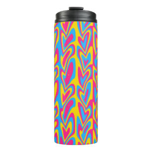 Groovy Trippy Squiggly Quirky Pansexual Pride Thermal Tumbler