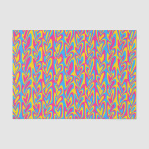Groovy Trippy Squiggly Quirky Pansexual Pride Tissue Paper