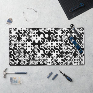 Groovy Trippy Truchet Tiles Desk Mat
