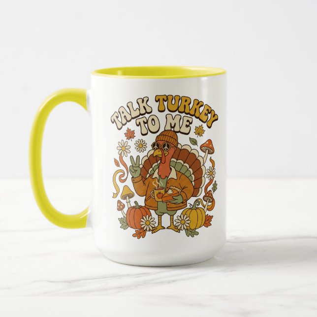 Groovy Turkey Autumn Coffee Break Mug (Left)