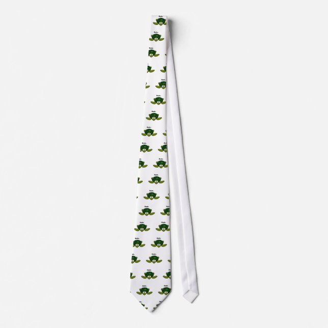 Groovy Turtle Dude Cartoon Tie (Front)