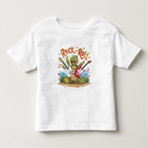 Groovy Turtle Rockstar Rock And Roll Toddler T-Shirt