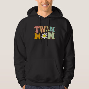 Groovy Twin Mama  Mother s Day For New Mom Of Twin Hoodie