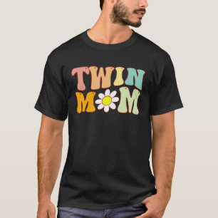 Groovy Twin Mama Mother s Day For New Mom Of Twin T-Shirt
