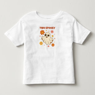 Groovy Two Spooky Birthday Kid Ghost Toddler T-Shirt