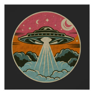 Groovy Ufo Beam  Poster
