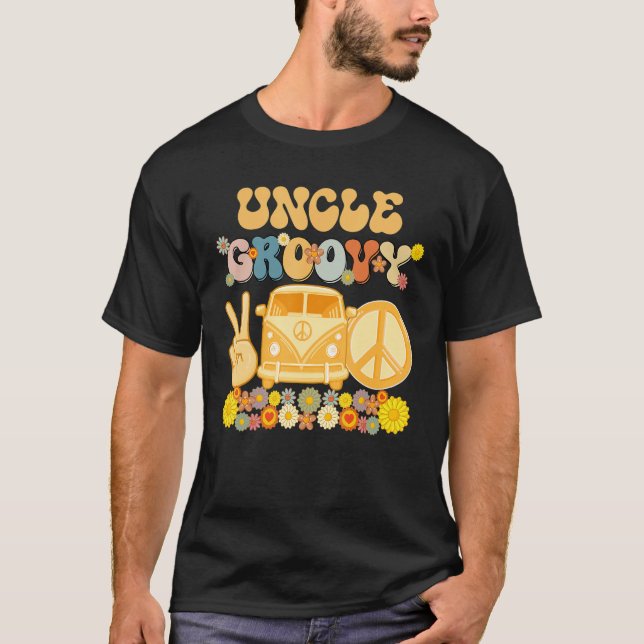 Groovy Uncle Retro Matching Family Baby Shower Fat T-Shirt (Front)